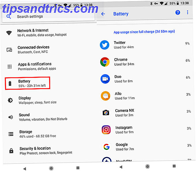 ricarica del telefono lenta - Android Oreo Battery Usage