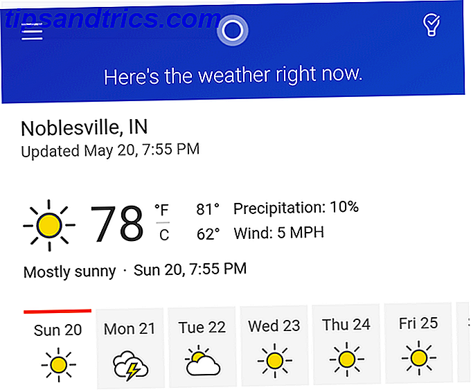 Cortana App Weather