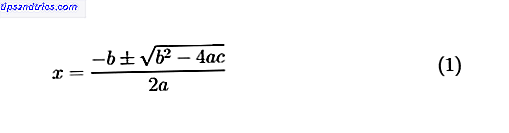 Equazione quadratica di LaTeX