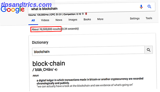Resultados do Google para "o que é blockchain?"
