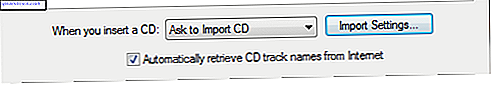 Configuración de importación de iTunes
