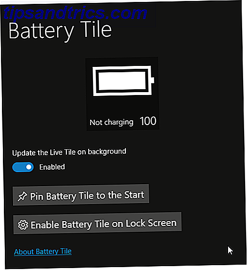 Azulejo de la batería de Windows 10