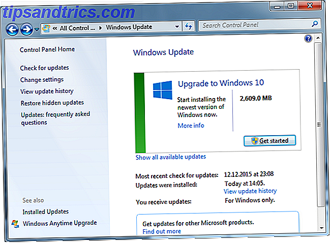 Opgrader til Windows 10 i Windows 7