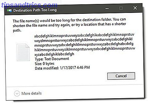 Windows tiene un montón de caprichos que se han trasladado desde hace años, como la forma en que maneja los nombres largos de los archivos.  Esto es lo que debe hacer si un nombre de archivo largo le causa problemas.