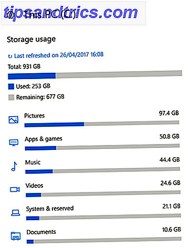 Windows 10 almacenamiento utilizado