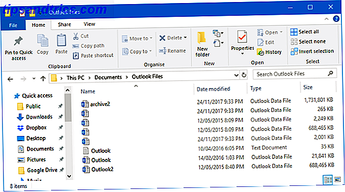 como fazer backup de e-mail do Outlook com o histórico de arquivos do Windows 10