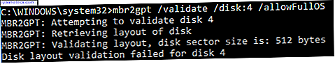 Comment faire pour convertir MBR en GPT sans perdre de données dans l'échec de vérification Windows mbr2gpt