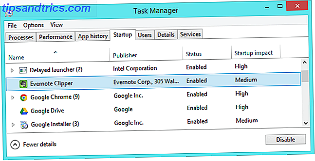 Windows 8.1-oppgavebehandling konfigurerer oppstartsprogrammer