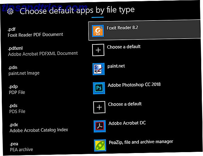 Asociaciones de archivos de Windows 10