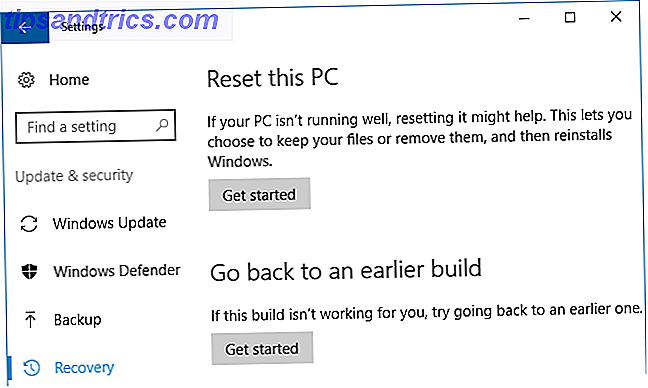 Windows 10 Tilbakestill