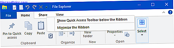 Esplora file di Windows 10 Riduci a icona la barra multifunzione