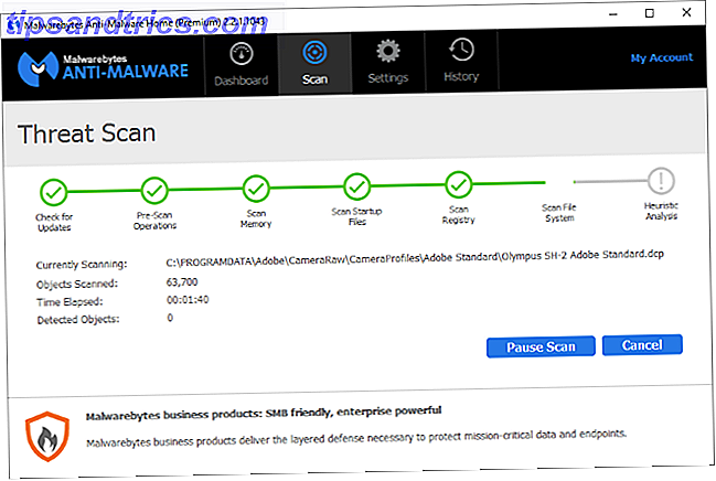 MalwareBytes Bedrohung scannen Screenshot
