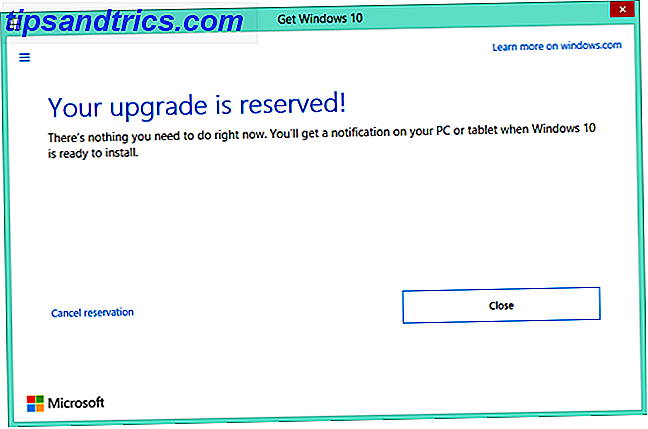 Annuller Windows 10 Reservation