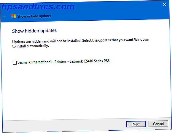 Windows 10 Vis skjulte opdateringer