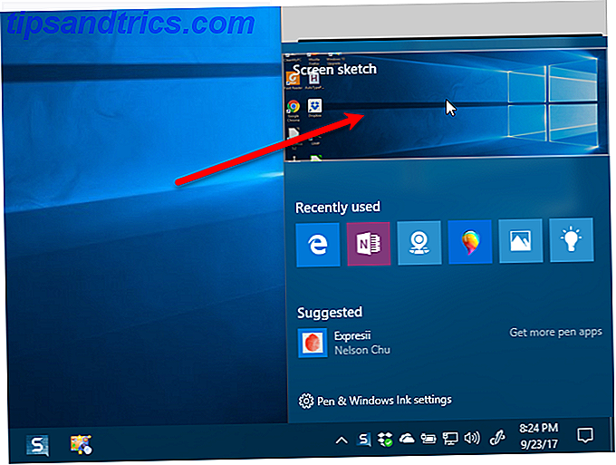 Windows blæk skærm skitse