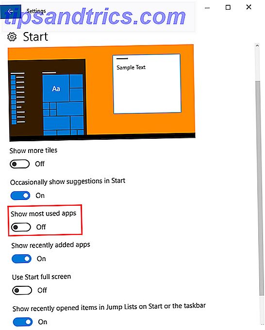 Sådan fjerner du "mest brugte apps" fra Windows 10 Start Menu MostUsed2
