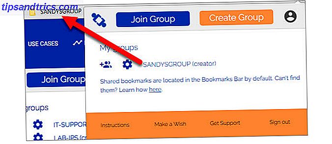 synchroniser les signets avec TeamSync Bookmarks - afficher le groupe