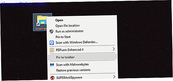 Windows 10 proceslinje pin mappe