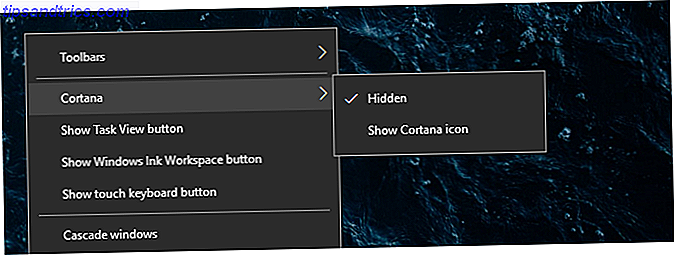 Windows 10 taskbar vue de tâches Cortana
