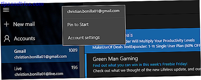 Τα Windows 10 Mail Pin στο μενού Έναρξη