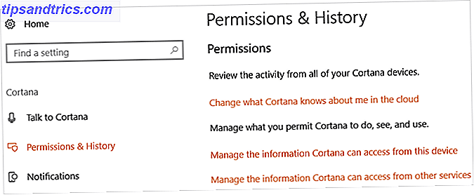 cortana tilladelser i Windows 10
