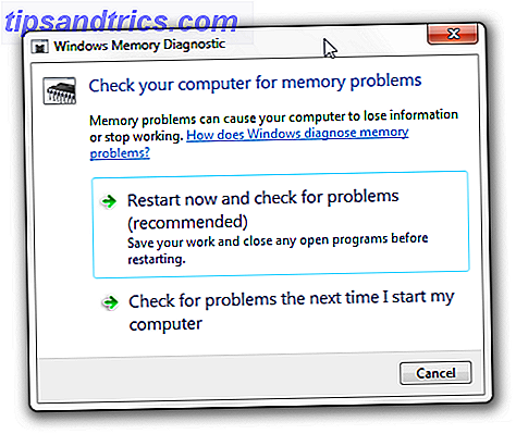 Diagnostiske alternativer for Windows-minne