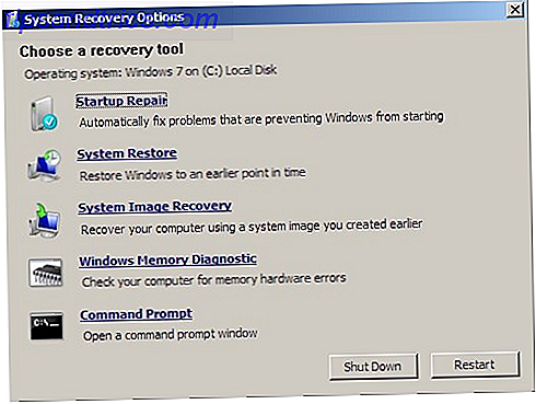 Windows System Recovery Options