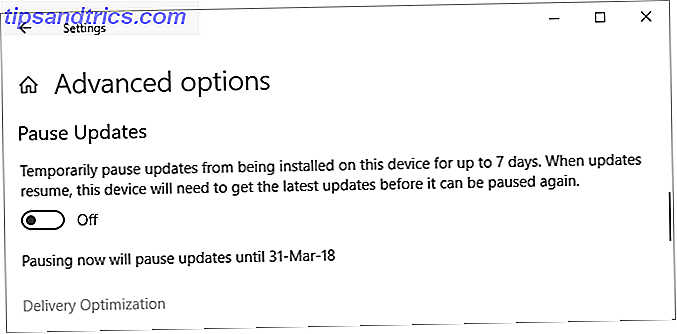 Windows 10 pause mises à jour pour jusqu'à 7 jours