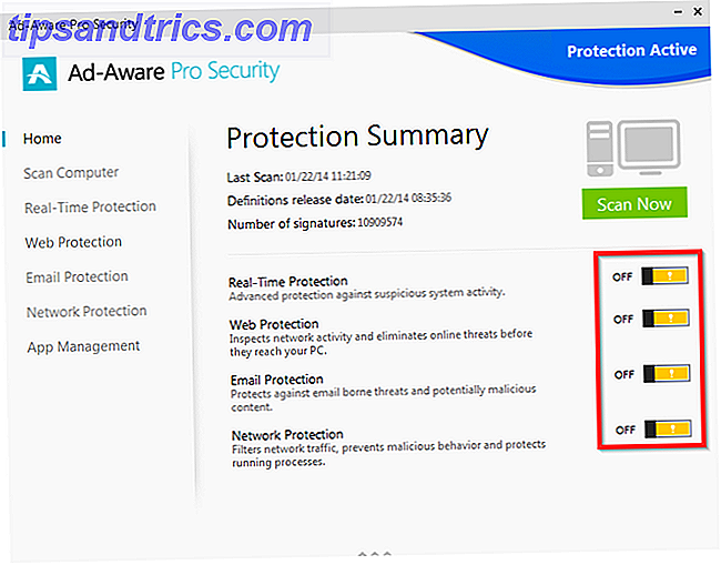12 Ad-Aware Pro Security - Hjemmebeskyttelse Sammendrag - Realtidsbeskyttelse deaktivert