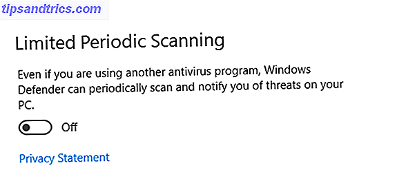 Période de numérisation limitée Windows 10 AU Windows Defender