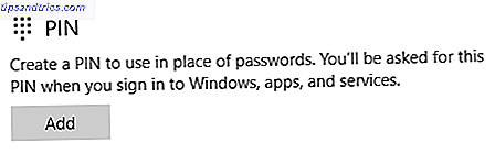 Windows 10 Opret pin kodeord