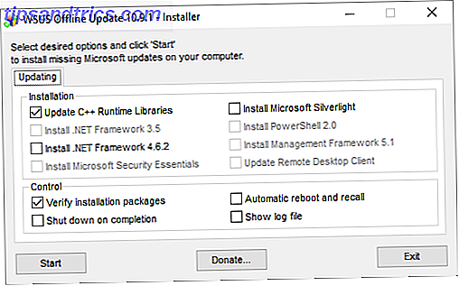 La actualización de Windows no funcionará en Windows 7 y 8.1 ejecutándose en un nuevo hardware WSUS Offline UpdateInstaller