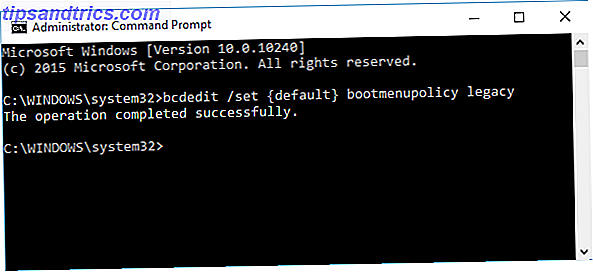 Prompt de comando do Windows 10 BCDEdit