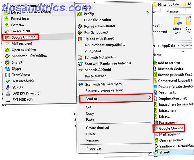 Sådan tilpasses menuen Send til højre-klik i Windows 10 03 Send til Chrome