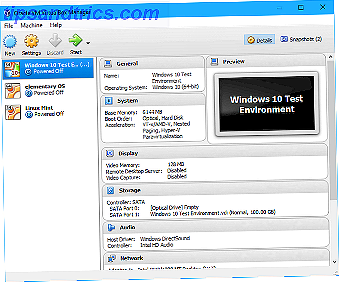 Sådan bruger du VirtualBox: Brugervejledning 02 VirtualBox Main Window