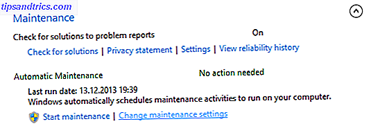 Windows 8 Maintenance planifiée