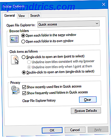 opzioni di cartella cancella cronologia file explorer