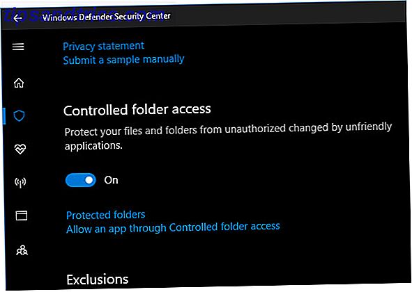 Sådan beskytter du mod Ransomware med Windows Defender Windows Defender Kontrolleret mappetilgang