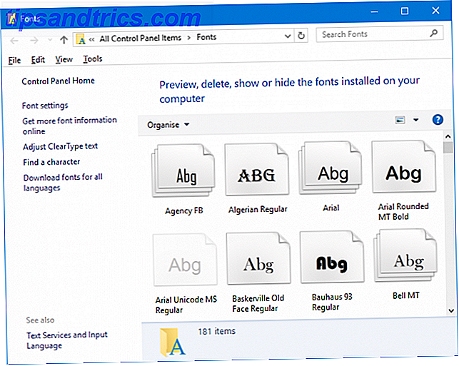 Windows 10-lettertypen