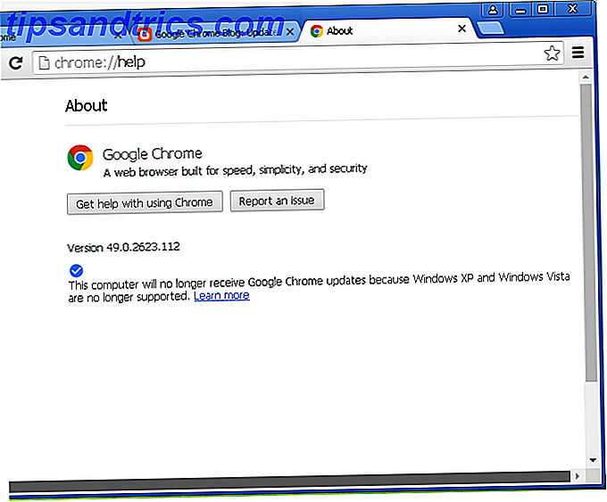 Qual navegador é mais seguro em seu antigo sistema Windows XP? Mensagem do Chrome do Windows XP