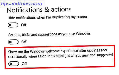 Sådan deaktiveres "Windows Welcome Experience" -siden i Windows 10 Windows oplever sideindstillinger