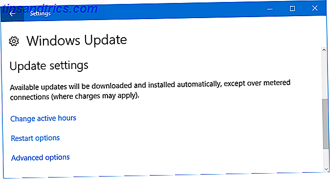 configurações de atualização do Windows 10