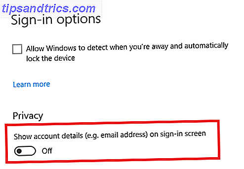 lås skærm skjul email windows 10