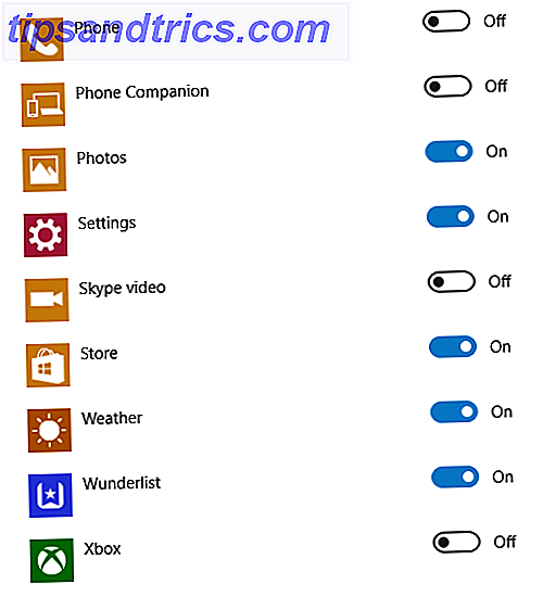 Configurações do aplicativo em segundo plano do Windows 10
