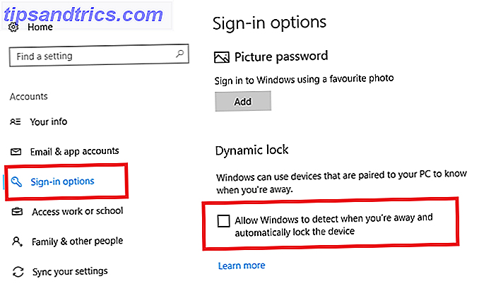 Windows 10 dynamisk lås