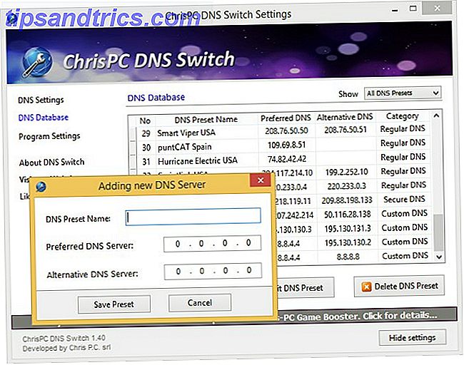 DNS-Switcher-Datenbank