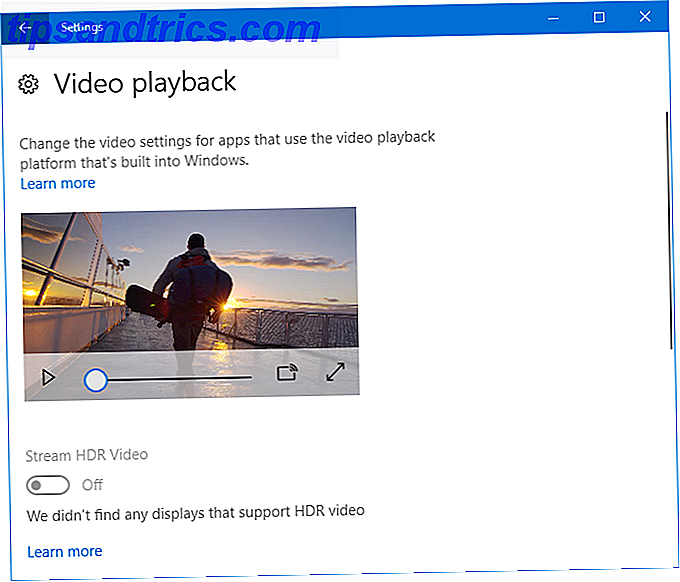 9 Nye indstillinger Funktioner i Windows 10 Fall Creators Opdater videoafspilning