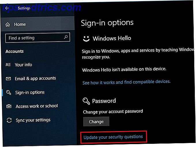 Windows 10 sikkerhedsspørgsmål