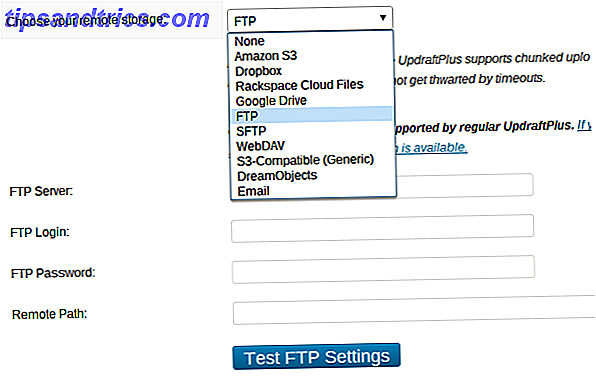 Updraft-FTP-inställningar